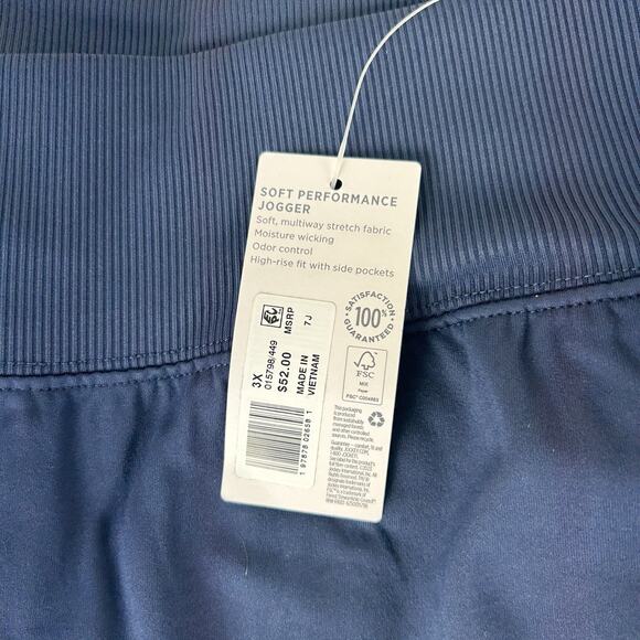 Jockey Women's EVERACTIVE Jogger Navy Blue NWT 3X Athleisure Pants Lounge Comfy - Picture 12 of 14